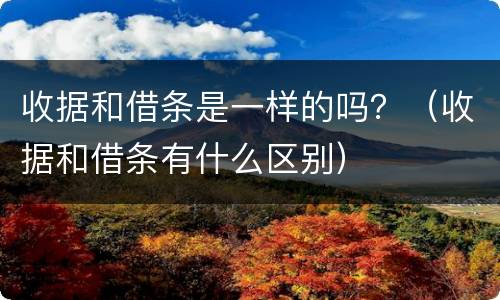 收据和借条是一样的吗？（收据和借条有什么区别）