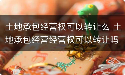 土地承包经营权可以转让么 土地承包经营经营权可以转让吗