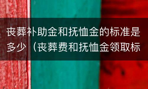 丧葬补助金和抚恤金的标准是多少（丧葬费和抚恤金领取标准）
