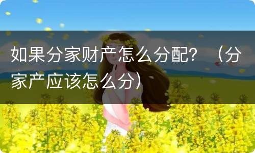 如果分家财产怎么分配？（分家产应该怎么分）