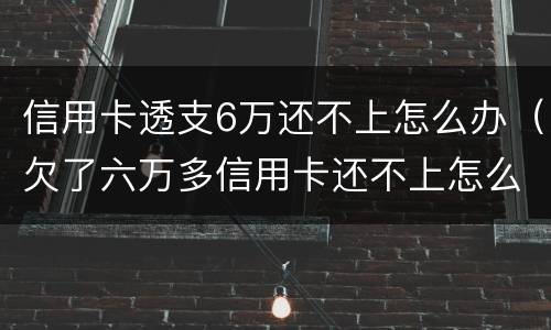 信用卡透支6万还不上怎么办（欠了六万多信用卡还不上怎么办）
