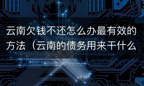 云南欠钱不还怎么办最有效的方法（云南的债务用来干什么）