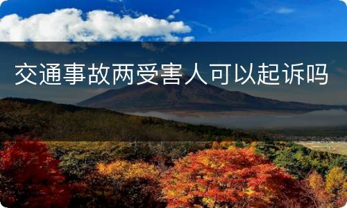 交通事故两受害人可以起诉吗