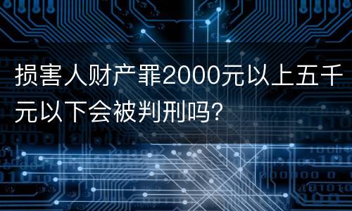 损害人财产罪2000元以上五千元以下会被判刑吗？