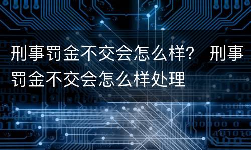 刑事罚金不交会怎么样？ 刑事罚金不交会怎么样处理