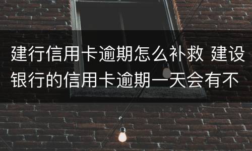 建行信用卡逾期怎么补救 建设银行的信用卡逾期一天会有不良记录