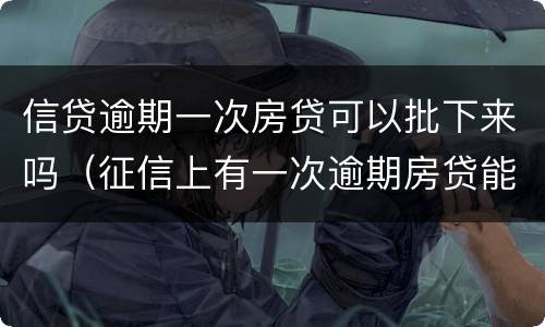 信贷逾期一次房贷可以批下来吗（征信上有一次逾期房贷能批吗）