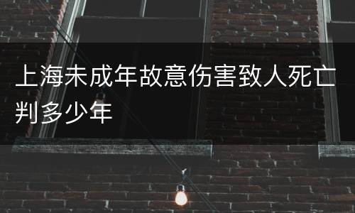 上海未成年故意伤害致人死亡判多少年