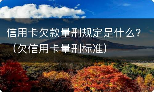 信用卡欠款量刑规定是什么？（欠信用卡量刑标准）