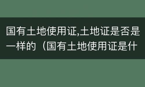 国有土地使用证,土地证是否是一样的（国有土地使用证是什么样的）