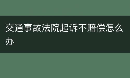 交通事故法院起诉不赔偿怎么办