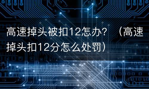 高速掉头被扣12怎办？（高速掉头扣12分怎么处罚）