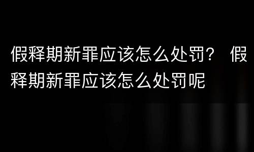 假释期新罪应该怎么处罚？ 假释期新罪应该怎么处罚呢
