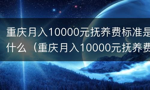 重庆月入10000元抚养费标准是什么（重庆月入10000元抚养费标准是什么呢）