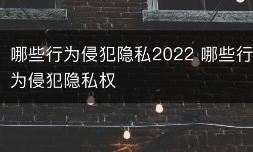 哪些行为侵犯隐私2022 哪些行为侵犯隐私权