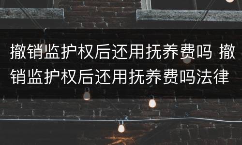 撤销监护权后还用抚养费吗 撤销监护权后还用抚养费吗法律规定