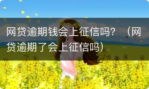 网贷逾期钱会上征信吗？（网贷逾期了会上征信吗）