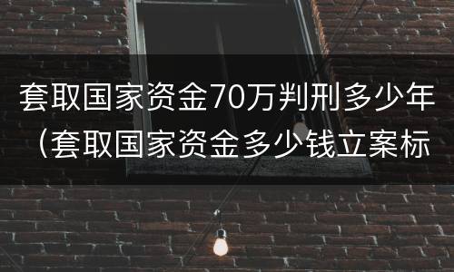 套取国家资金70万判刑多少年（套取国家资金多少钱立案标准）