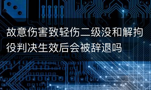 故意伤害致轻伤二级没和解拘役判决生效后会被辞退吗