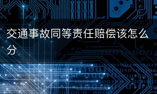 交通事故同等责任赔偿该怎么分