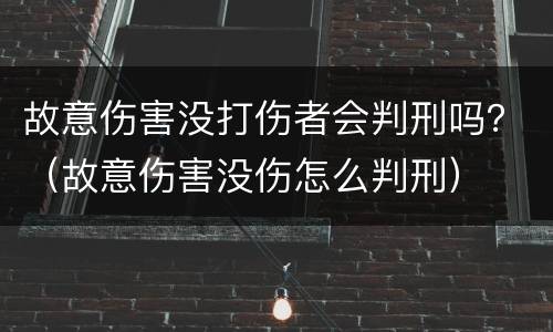 故意伤害没打伤者会判刑吗？（故意伤害没伤怎么判刑）