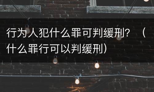 行为人犯什么罪可判缓刑？（什么罪行可以判缓刑）
