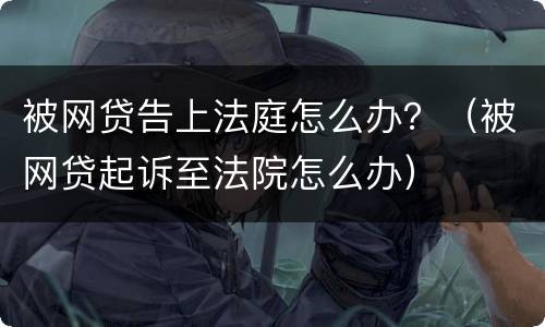 被网贷告上法庭怎么办？（被网贷起诉至法院怎么办）