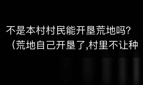不是本村村民能开垦荒地吗？（荒地自己开垦了,村里不让种地了）