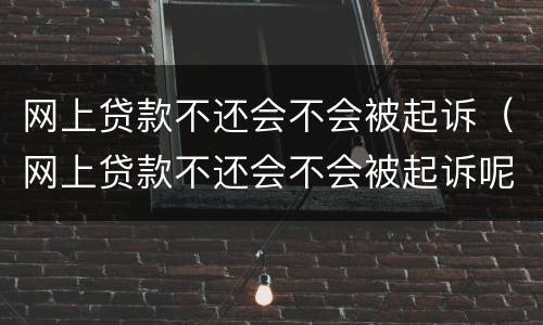 网上贷款不还会不会被起诉（网上贷款不还会不会被起诉呢）