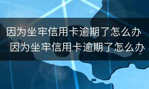 因为坐牢信用卡逾期了怎么办 因为坐牢信用卡逾期了怎么办呢