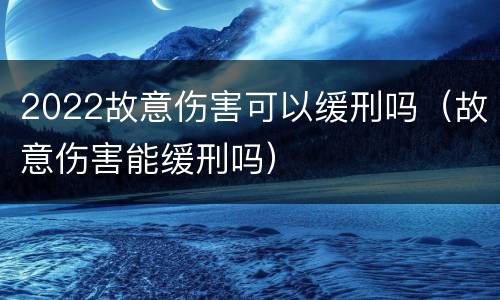 2022故意伤害可以缓刑吗（故意伤害能缓刑吗）