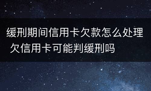 缓刑期间信用卡欠款怎么处理 欠信用卡可能判缓刑吗