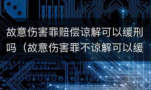 故意伤害罪赔偿谅解可以缓刑吗（故意伤害罪不谅解可以缓刑吗）