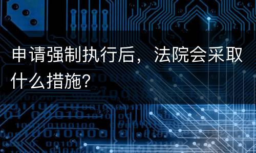 申请强制执行后，法院会采取什么措施？