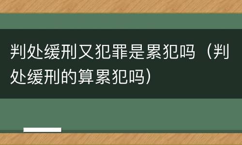 判处缓刑又犯罪是累犯吗（判处缓刑的算累犯吗）