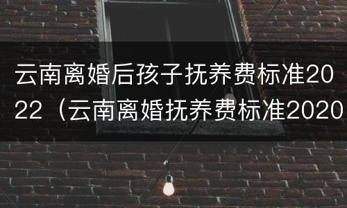 云南离婚后孩子抚养费标准2022（云南离婚抚养费标准2020）