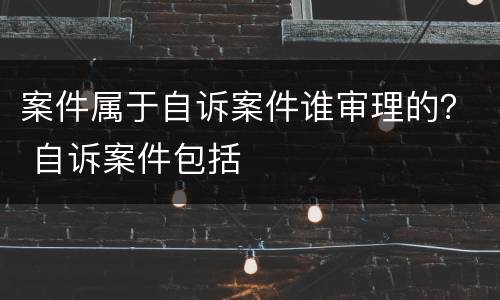 案件属于自诉案件谁审理的？ 自诉案件包括