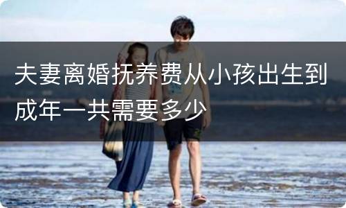 夫妻离婚抚养费从小孩出生到成年一共需要多少