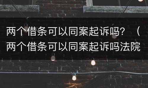两个借条可以同案起诉吗？（两个借条可以同案起诉吗法院）