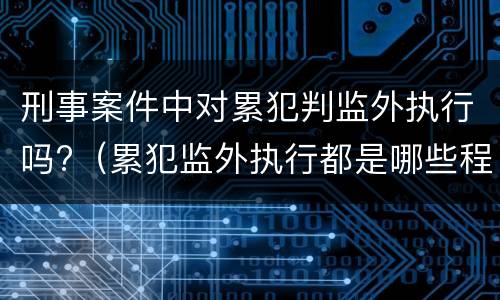 刑事案件中对累犯判监外执行吗?（累犯监外执行都是哪些程序）