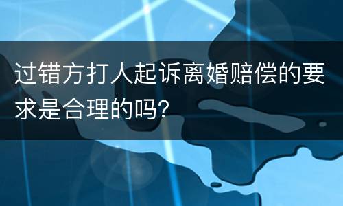 过错方打人起诉离婚赔偿的要求是合理的吗？