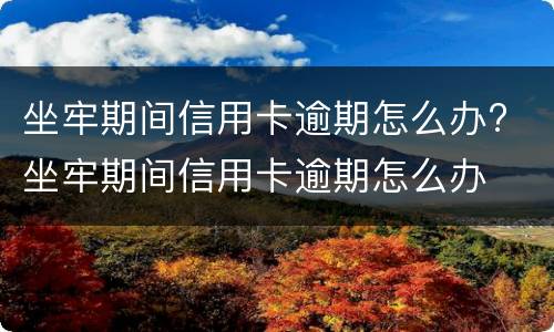 坐牢期间信用卡逾期怎么办? 坐牢期间信用卡逾期怎么办