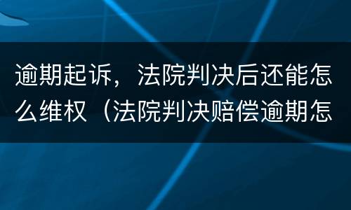 逾期起诉，法院判决后还能怎么维权（法院判决赔偿逾期怎么办）