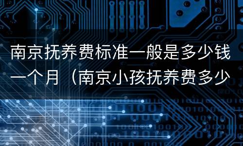 南京抚养费标准一般是多少钱一个月（南京小孩抚养费多少钱一个月）