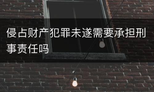 侵占财产犯罪未遂需要承担刑事责任吗