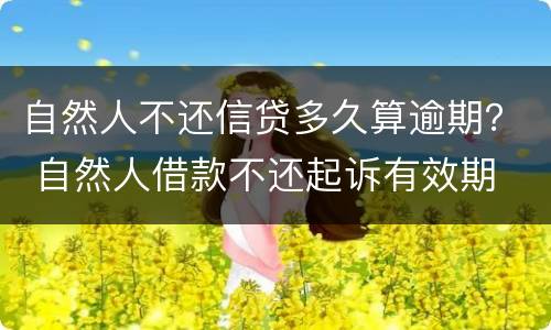 自然人不还信贷多久算逾期？ 自然人借款不还起诉有效期