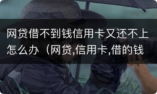 网贷借不到钱信用卡又还不上怎么办（网贷,信用卡,借的钱没有钱还怎么办）