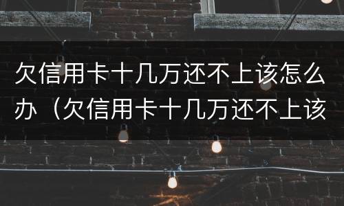 欠信用卡十几万还不上该怎么办（欠信用卡十几万还不上该怎么办呀）