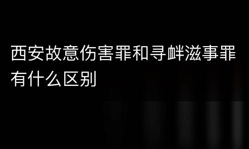 西安故意伤害罪和寻衅滋事罪有什么区别
