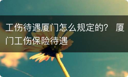 工伤待遇厦门怎么规定的？ 厦门工伤保险待遇